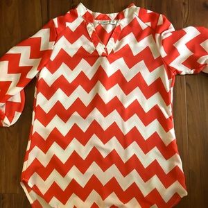 Orange and white chevron shirt